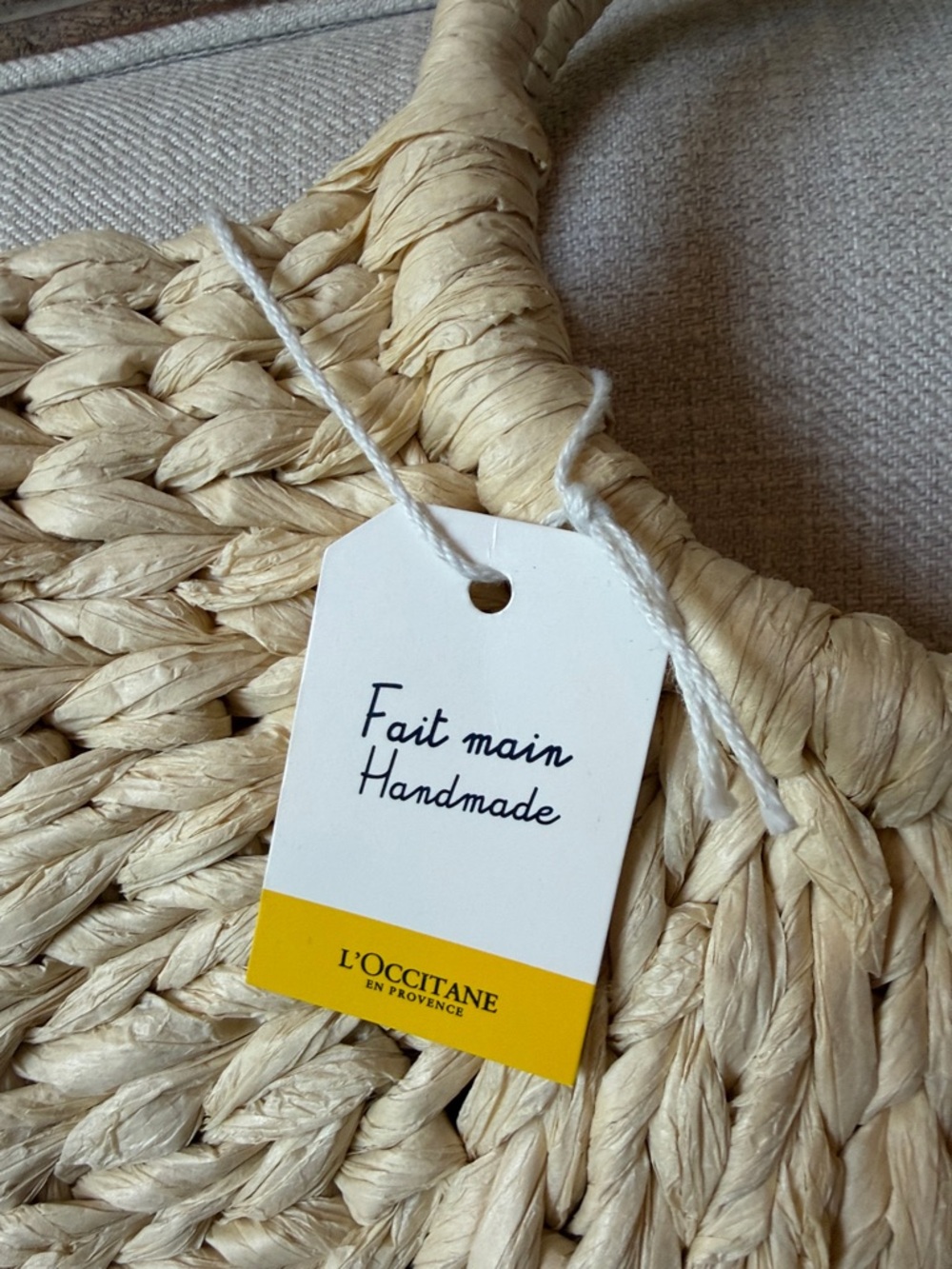 L'occitane En Provence Handmade Natural Paper Straw Tote Bag New with Tags - Picture 2 of 9